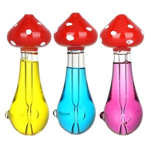 Colorful Mushroom Style Freezable Liquid Pyrex Thick Glass Pipes Handmade Portable Filter Dry Herb Tobacco Spoon Bowl Smoking Bong Holder Handpipes Hand Tube DHL