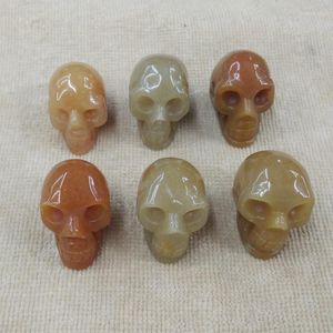Pendant Necklaces 2023 Fashion Top Quality Natural Stone Carved Skull Charms Pendants For Jewellery Making 6pcs/lot Wholesale Free