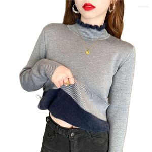 Frauenpullover hochwertige All-in-One-Fleece-Pullover Pullover 2023 Strickwege Herbst Winter verdicken warme Böden Hemd Weibliche Tops
