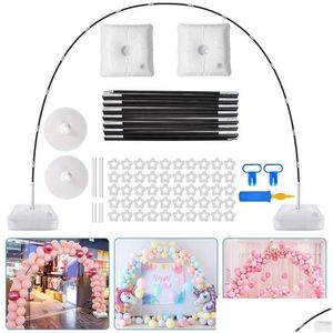 Kit di arco palloncinato per decorazioni per feste con un supporto regolabile largo 9 piedi 10 piedi con base riempibile in acqua 50pcs clip per caduta di consegna casa giardino dhfsv