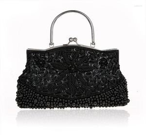 Sacchetti da sera Black Ladies 'perline per perline per perline Banchet Clutch Clutch Party Bridal Bridal With Coke Chain Borse Makeupbag 78189-G