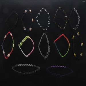 Anhänger Halsketten 12pcs Halskette Gothic Henna Tattoo Stretch Elastic Jewelry Value Pack