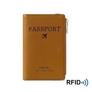 5pcs Card Holders PU RFID Letter Printing Zipper Short Credit Card Travel Passport Cover Mix Color