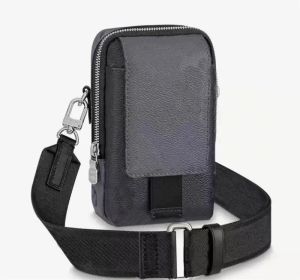 Flap Çift Telefon Torbası Moda Sıradan Tasarımcı Cross Vücut Eşekçi Çantalar Tasarımcı Lüks Erkek Omuz Cüzdan Gerçek Deri Yüksek Kişilik Üst Çanta Çanta Çantası