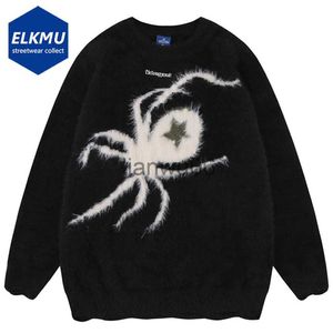 Sweter Sweatters Sweatter Sweater Goth Punk Harajuku Hip Hop Streetwear Swatters Mężczyźni 2023 Fall Winter Oversizef Jumper Pullover Black J230806