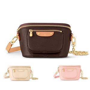 Fanny paczka zewnętrzna kieszeń luksusowe torby designerskie łańcuch M82335 M82208 Bag dłoni Kobiet męskie mini bombag Cross Body Clutch Torby Tote Classic City oryginalna skórzana torba na ramię