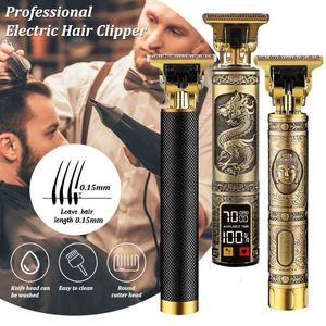 Barbeadores elétricos T9 Máquina de corte de cabelo sem fio elétrico TriMmer de barbeiro de cabelo profissional vintage para homens Clipper barba barba 230816