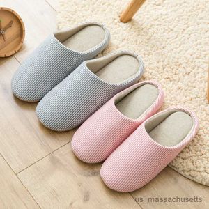 Slipper Winter Warm Cotton Slippers For Women Men Flats Soft Non-slip Fluffy Shoes Comfortable Couple Indoor House Slippers R230816