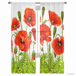 Curtain Flowers Leaves Sheer Curtains for Living Room The Bedroom Decorative Curtain Drapes Tulle Curtains