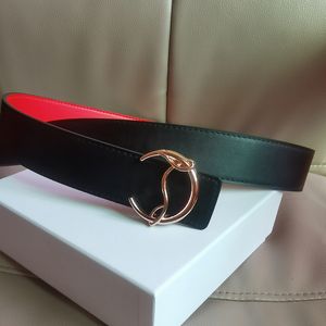 Red belt mens fashion belts designer reversible waistband for woman width 3.8cm gold Silver buckle size 100cm-125cm red bottom leather black beige waist
