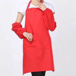 Pocket Craft Cooking Baking Aprons Household Adult Art Painting Solid Colors Apron Kitchen Dining Bib