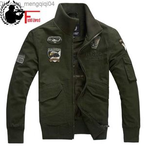 Herrjackor Män 203 Spring Men's Military Jacket Tactical Men's Military Jacket Green Black Khaki Militär bomullsfodrad kappa 4xl Z230816