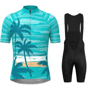 Cykeltröja sätter Hawaii Men's Set Professional Clothing Quick Dry Summer Sheeved Shirt Bib Short Gel Pad 230816