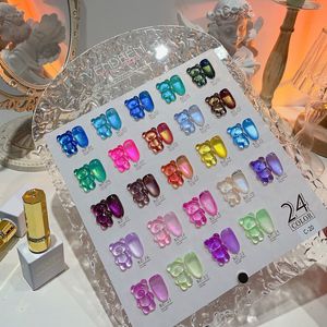 Smalto per unghie 24 Colori di caramelle Art Fili per texture madre di perla P alterapy gel perlescente glitter fine 230816 230816