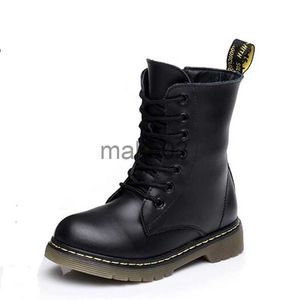 Stiefel NEU 2021 Frühjahr Echtes Leder Kinder Motorradstiefel Britischer Stil Baby Mädchen Schuhe Militärstiefel Jungen Kinder Schneestiefel 04 J230816