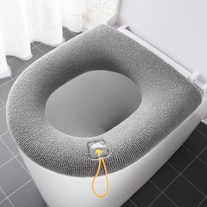 Toilet Seat Covers Portable Handle Household Collar Knitted Cushion Wholesale Cover Bathroom Accessorie Universal