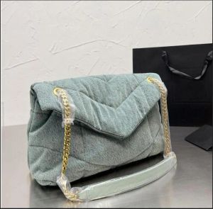 Designer bag Luxury brand diagonal bag Puffer bag Denim Flap Bags Leather Crossbody Chain Shoulder Bag WOMAN Purse Wallet Handbag 30cm