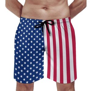 Erkek şortları kırmızı beyaz mavi yıldız tahtası vatansever ABD bayrağı gündelik plaj özel spor fitness hızlı kuru gövdeler hediye fikri