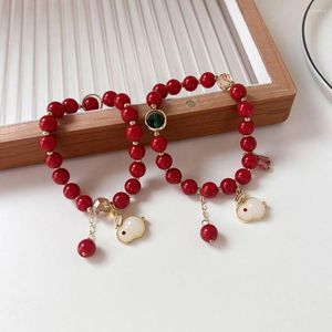 Strand Lucky Year Bead Bracelets Retro Adjustable Jade Couple Chinese Style Personality Jewelry