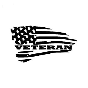 Amerikansk flaggveteranmönster reflekterande vinylbildekal CA-449250A