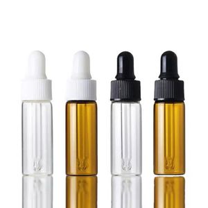 5 ml Amber Empty Mini Glass Prov Essential Oil Eye Droper Injektionsflaskor Testerflaska Skicka av Sea Cawsd
