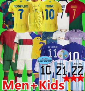 3 stelle Argentina al NASSR FC Maglie da calcio 2023 2024 Cr7 uomini bambini Ronaldo Bernardo Joao Felix Child Child