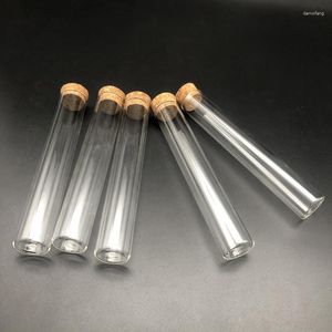 10pcs/20pcs Lab DIA 12mm To 30mm Clear Glass Test Tube With Cork Stoppers Flat Bottom Tubes In Laboratory Supplies