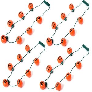 L Weihnachtsdekorationen, Kürbis-Licht-Halskette, Halloween-Lichter, Jack-O-Laterne mit Blinkmodi für Partygeschenke, Lichter, Laternen