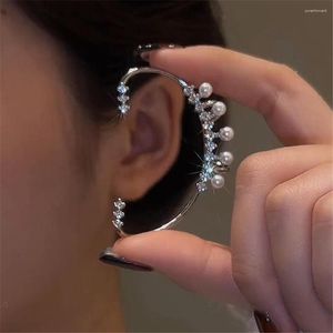 Backs Earrings Exquisite Women's Imitation Pearl Sparkle Zircon Ear Cuffs Elegant Lady Princess Fashion Accessories Romantic Love Gift