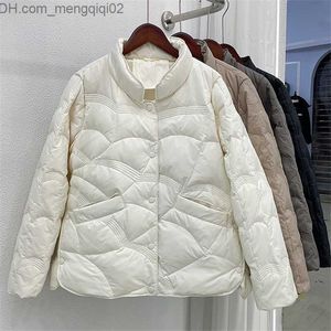 Women's Down Parkas Winter and Autumn Women's Loose Apron dragkedja Solid Color Jackor Rack Collar Casual Matchande Warm White Duck Down Coat Z230817