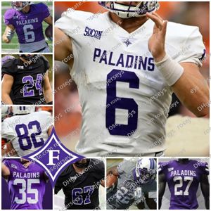 Custom Furman Paladins Tyler Huff Marc Hernandez Griffin Farmery Dominic Roberto Kendall Thomas Charles Watson Will Kobuszewski Carson Jones Football Jerseys