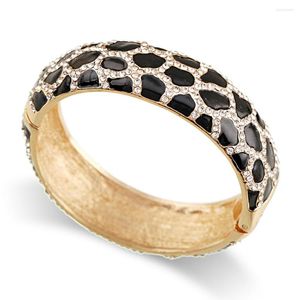 Bangle Hahatoto chegou a senhora esmaltada strass colorido bracelete de moda estatuto jóias de figurinos robustos