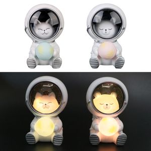 Decorative Objects Figurines Birthday Holiday Gifts Creative Cute Pet Galaxy Guardian Astronaut Night Light Cartoon Ornaments Bedroom Bedside Lamp LED 230816