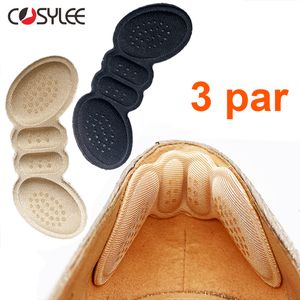 Sko delar tillbehör 3 par klack insolor kuddar patch smärtlindring Anti-Wear Cushion Feet Care Heel Protector Adhesive Back Sticker Shoes Insert Insula 230816