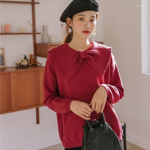 Kobiety swetry jesienne ubrania Kobiety 2023 Zima harajuku przyjaciele koreańska moda osobowość vintage Sweet Bow Knitte Sweter