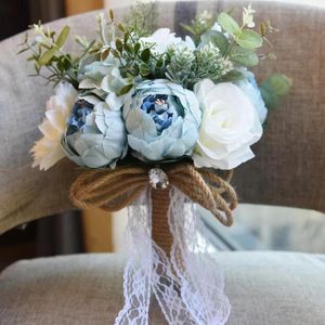 Wedding Flowers Bride Rose Bouquet Supplies Bridesmaid Baby's Breath Flower Arrangement DIY Home Party Prom Decor