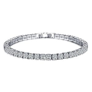 Modekedja tennisarmband kvinnor diamant smycken silver rosguld armband fest gåva