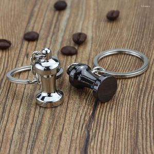 Keychains 2023 Fashion Creative 3D Coffee Apcender Pingente Key anel Copo Pot Spoon Chave House Gift