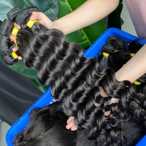 Brasilianer peruanischer malaysischer indisches Haar natürliche Wellenwellenhaarverlängerungen 3 Bündel Bestverkaufte rohe Nagelhaut ausgerichtet menschliches Haar Gewebe ausrichten