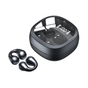 JR01 Painless Ear Clip Bluetooth 5.3 이어폰 스포츠 마이크 충전 케이스 게임 헤드폰 미니 이어 버드가 포함 된 진정한 무선 헤드셋