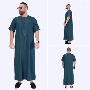 Etnik Giyim Eid Müslüman Jubba Thobe Erkekler Ramazan Robe Kaftan Kimono Geleneksel Suudi Orta Doğu Abaya Dubai Arap Türkiye İslami