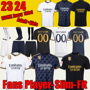 23 24 Fans Spieler Fußballtrikots Home White Navy Away Rodrgo Camiseta Vini Jr Camavinga Tchouameni 2023 Real Madrids Fußballtrikot