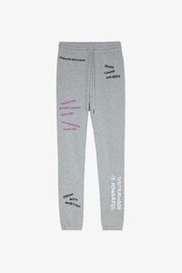 Zadig Voltaire Casual Fashion Pants ZV Heavy Industry List Haft Hafted Wewnętrzne spodnie sportowe kobiety