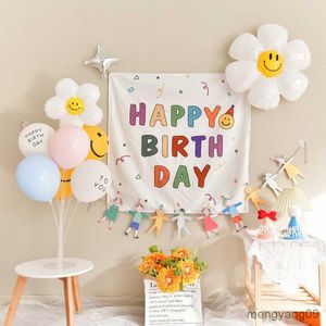 Tapestries Hanging Cloth Birthday Party Wall Decor Tapestry Skin-friendly Child Bedroom Tapestries Decoration Photography Props Cloth R230816