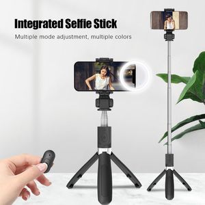 Selfie Monopods Fangtuosi Kablosuz Bluetooth Selfie Stick ile Ring Light Pography LED LEAD LAMP RIME Canlı Video Akışı 230816