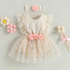 Clothing Sets Newborn Baby's Clothes Girl 2Pcs Summer Outfits Sleeveless Backless Romper Dress with Headband Children's Clothing Set