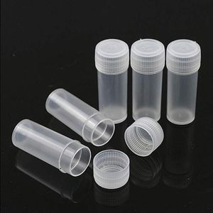 5 ml mini plástico transparente em branco garrafas de amostra de viagem Tamanho dos itens pequenos Caso de armazenamento Tubo de teste de contêiner para peças de acessórios de contas e se fxvj