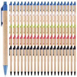 Beyaz kalemler 100pcs kraft kağıt çevre dostu tükenmez kalem 1.0mm öğrenci yazma ve çizim ofis kırtasiye toptan satır 230815
