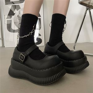 Sukienka buty słodkie jesień Mary Janes Kobiety Kliny Wysokie obcasy Cosplay Street Goth Punk Projekt grube podeszwa Lolita Pumps Buty Dziewczęce Buty 230815