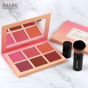 Blush Imagic Palette Makeup 6 Färger Professional Cheek Pearl Orange Pigment Högkvalitativ skönhet Kosmetisk Blushes 230815